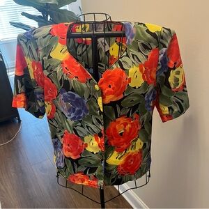 Floral Button-Up Top - Multicolor